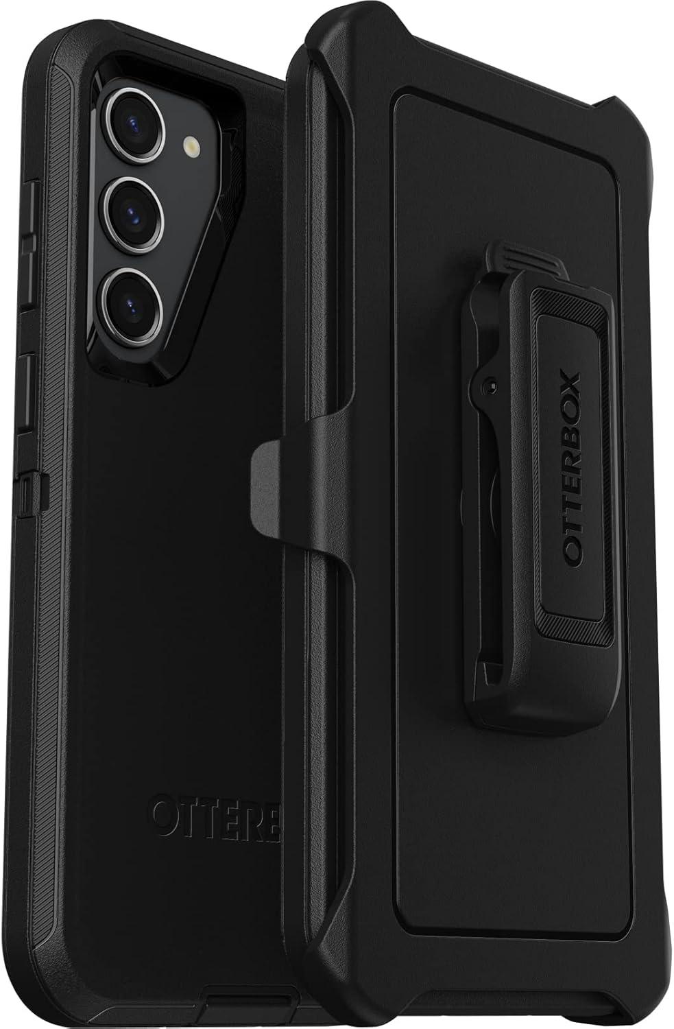 imageOtterBox Galaxy S23 Defender Series Case Single Unit Ships in Polybag Ideal for Business Customers BLACK rugged ampamp durable with port protection includes holster clip kickstand