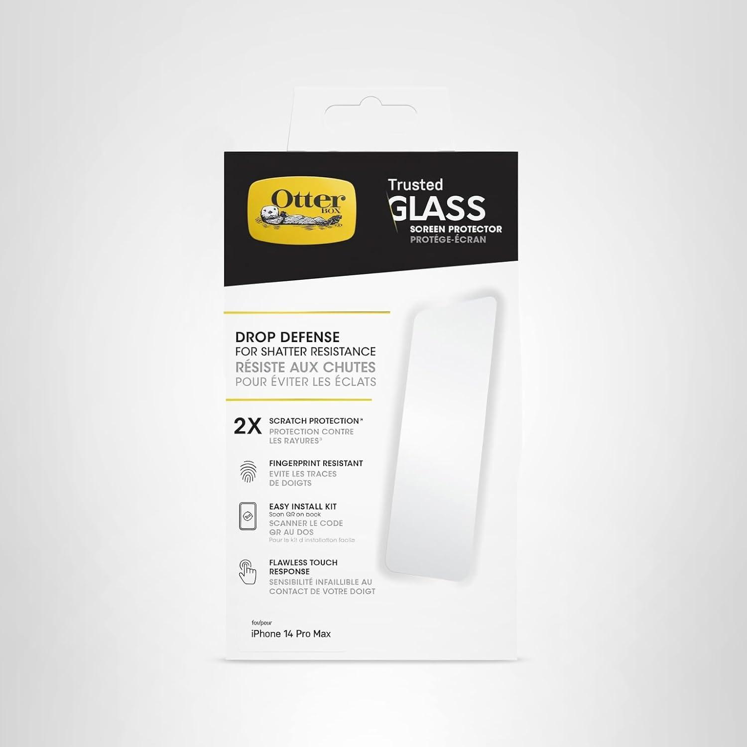 imageOtterBox TRUSTED GLASS Screen Protector for iPhone 14 Pro Max ONLY Single unit ships in Polybag Ideal for Business CustomerTrusted Glass