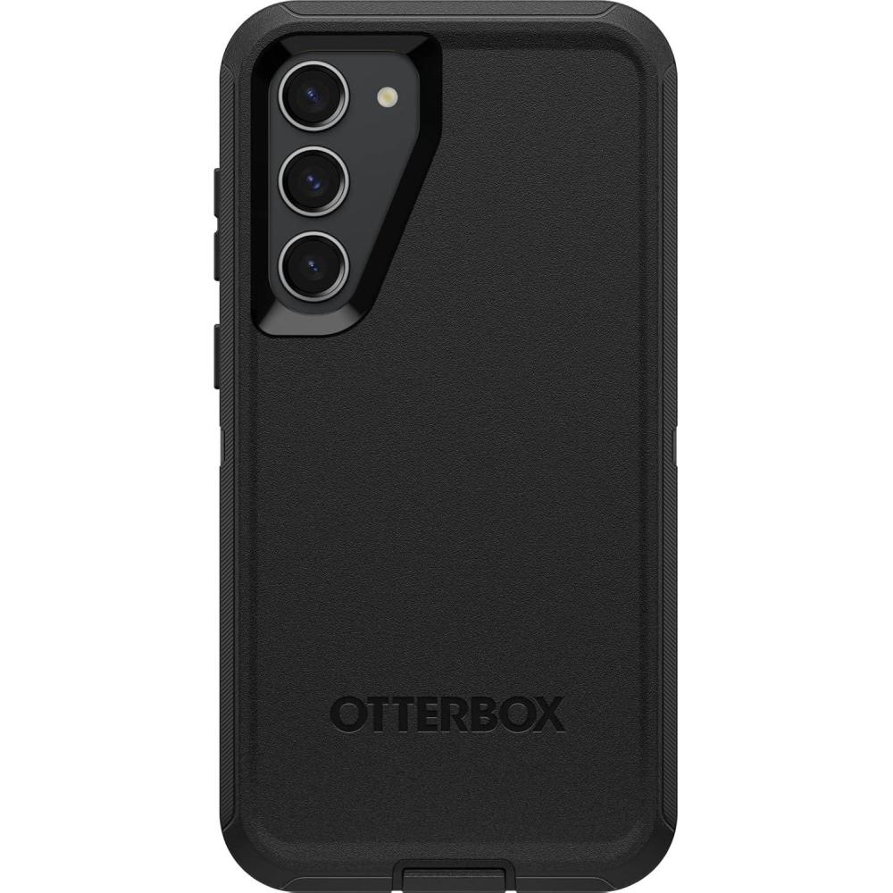 imageOtterBox Galaxy S23 Defender Series Case  Single Unit Ships in Polybag Ideal for Business Customers  BLACK rugged ampamp durable with port protection includes holster clip kickstand