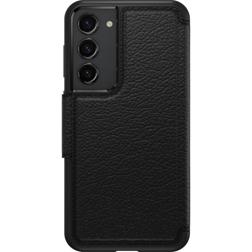 imageOtterBox Galaxy S23 Strada Series Case Single Unit Ships in Polybag Ideal for Business Customers SHADOW Black card holder genuine leather pocketfriendly folio caseBlack