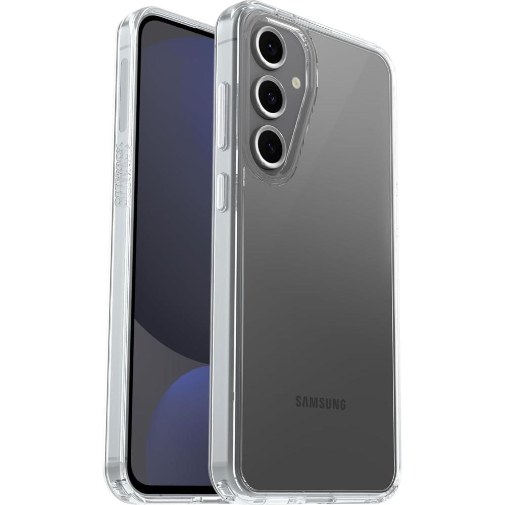 imageOtterBox Samsung Galaxy S24 FE Symmetry Series Clear Case  Clear ultrasleek wireless charging compatible raised edges protect camera ampamp screen Single Unit Ships in Polybag