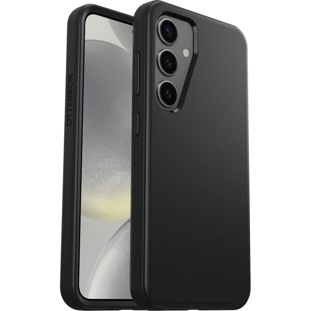 imageOtterBox Samsung Galaxy S24 Symmetry Series Case  Single Unit Ships in Polybag Ideal for Business Customers  BLACK ultrasleek wireless charging compatible raised edges protect camera ampamp screen