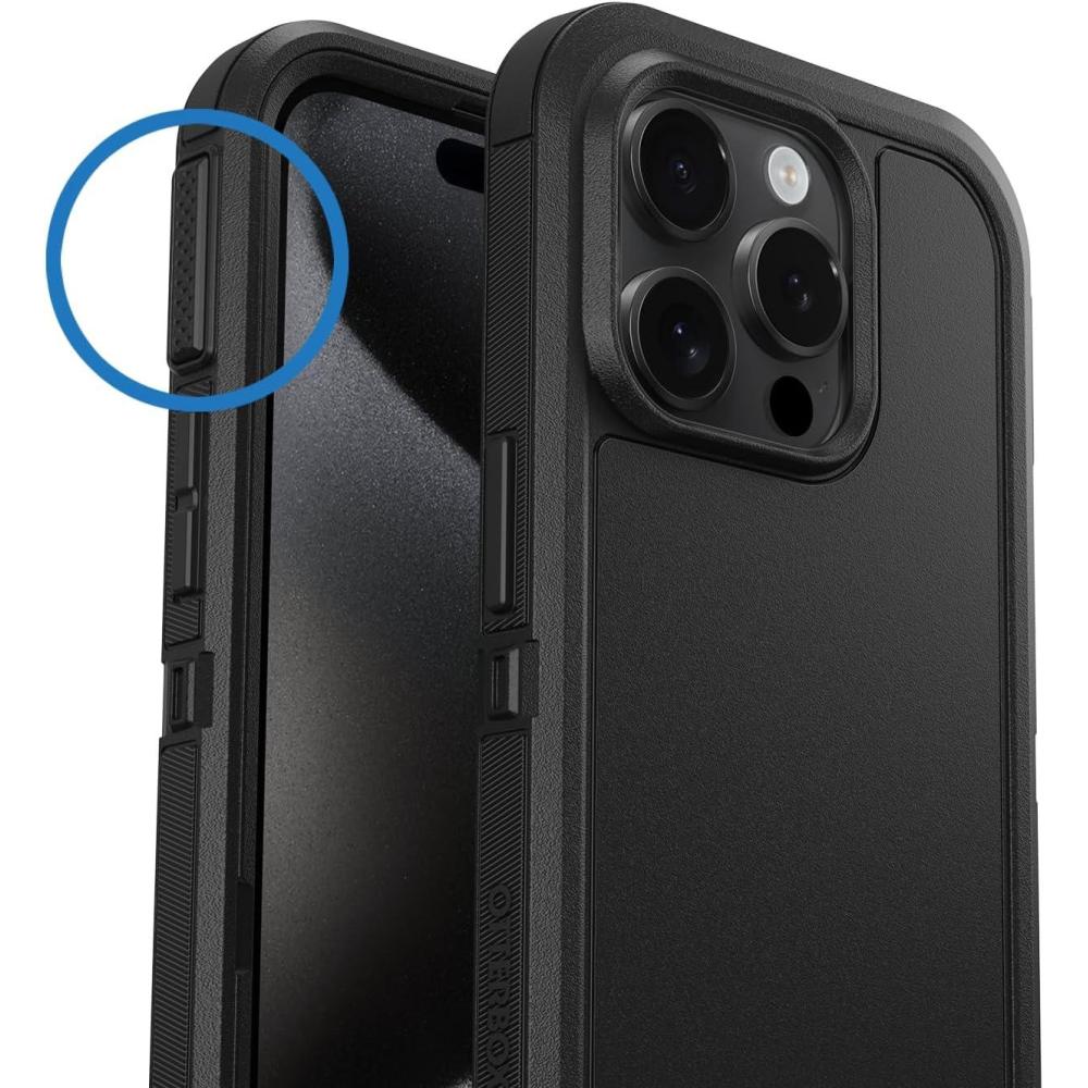 imageOtterBox iPhone 15 Pro Defender Series XT with Enhanced Action Button Ships in Polybag Ideal for Business CustomersBlack w Black Button