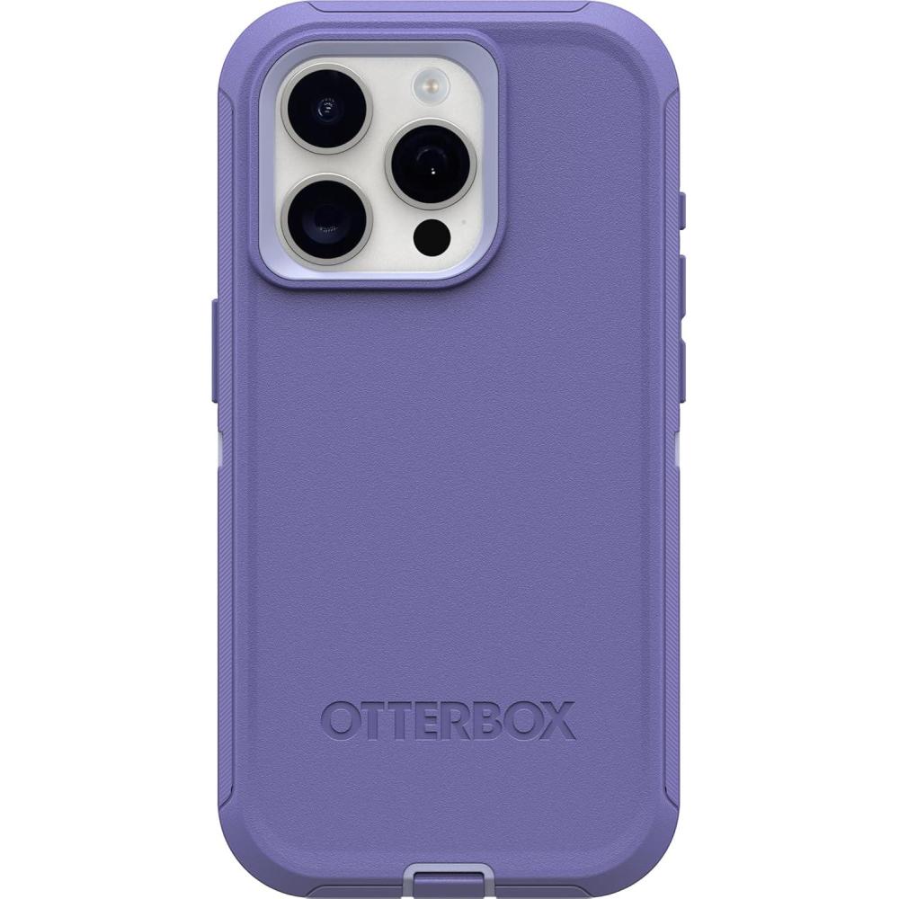 imageOtterBox iPhone 15 Pro Only Defender Series Case  Mountain Majesty Purple screenless Rugged ampamp Durable with Port Protection Includes Holster Clip Kickstand
