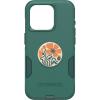 OtterBox Bundle iPhone 15 Pro (Only) Commuter Series Case – (GET Your Greens) + PopSockets PopGrip (Fall Fleur), Slim & Tough, Pocket-Friendly, with Port Protection, PopGrip Included