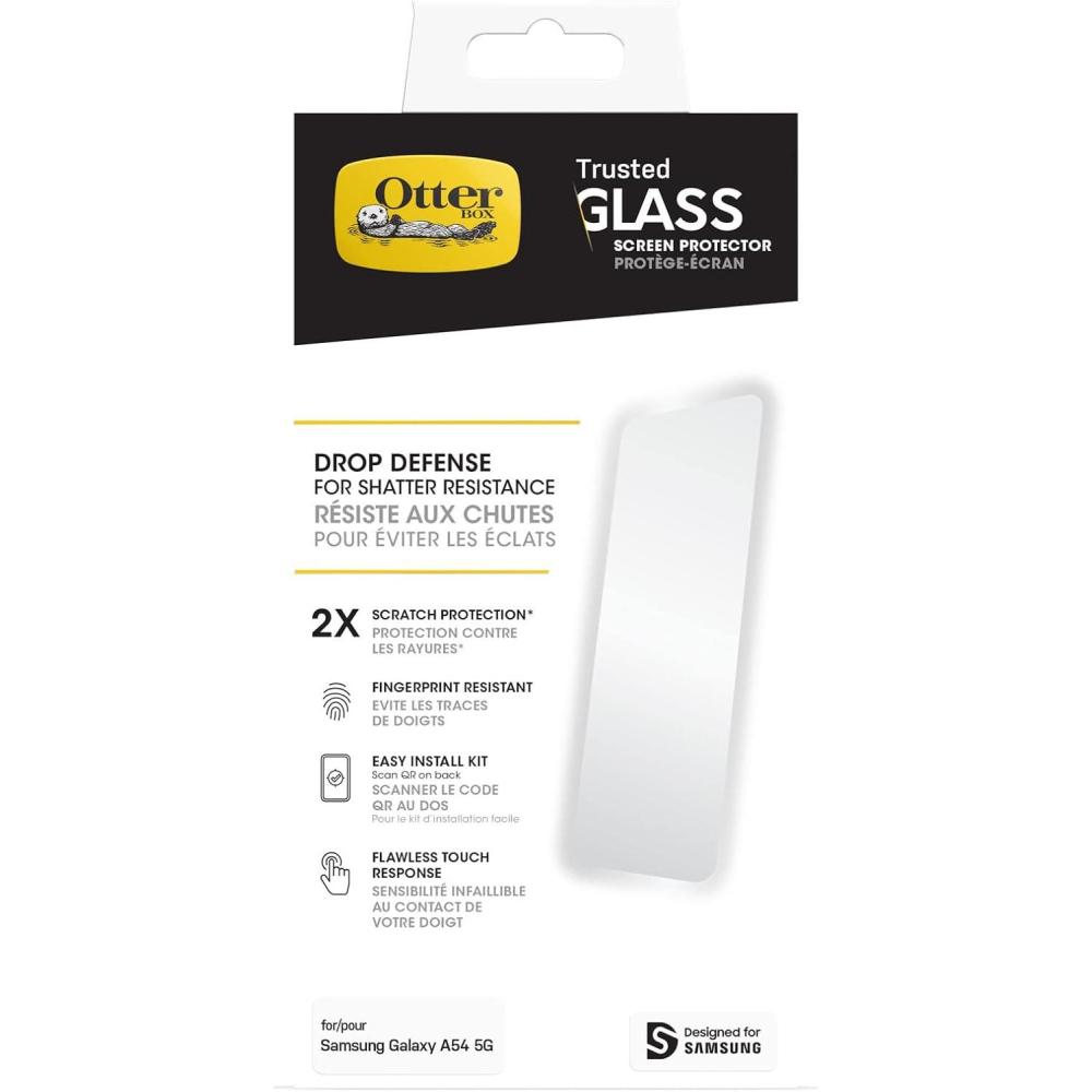 imageOtterBox Alpha Glass Screen Protector for Samsung Galaxy A54 5G Clear Single Unit Ships in Polybag Ideal for Business CustomerTrusted Glass