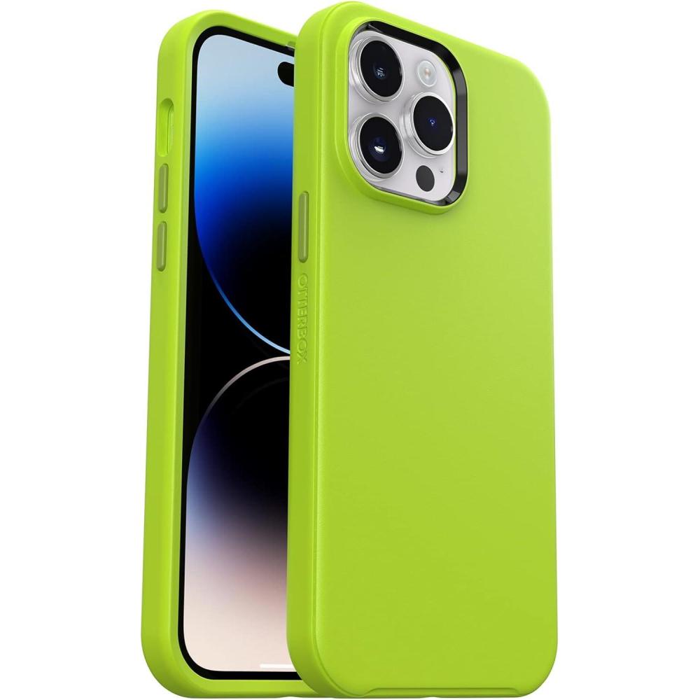 imageOtterBox Symmetry Series Series Antimicrobial Case with MagSafe for iPhone 14 Pro Max ONLY  Lime All Yours Green