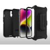 OtterBox iPhone 14 Plus Defender Series Case – Black, Rugged & Durable, with Port Protection, Includes Holster Clip Kickstand(Black)