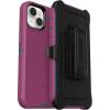 OtterBox iPhone 14 Plus Defender Series Case – Black, Rugged & Durable, with Port Protection, Includes Holster Clip Kickstand(Pink)
