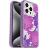 OtterBox iPhone 15 Pro (Only) Symmetry Series Clear Case – PAPERCUT FLOWERS (Purple), snaps to MagSafe, ultra-sleek, raised edges protect camera & screen