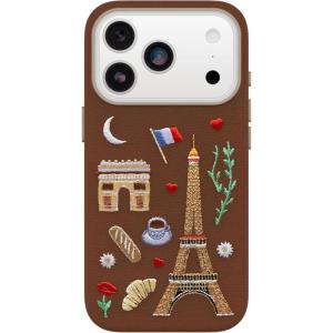 OtterBox iPhone 17 Pro Symmetry Series Cactus Leather Embroidery Case – City of Love – Brown