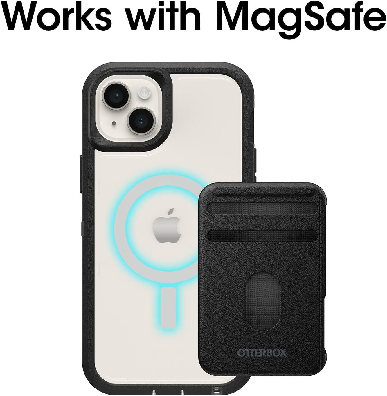 imageOtterBox iPhone 14 Plus Defender Series XT Case Black Crystal screenless Rugged Snaps to MagSafe Lanyard Attachment