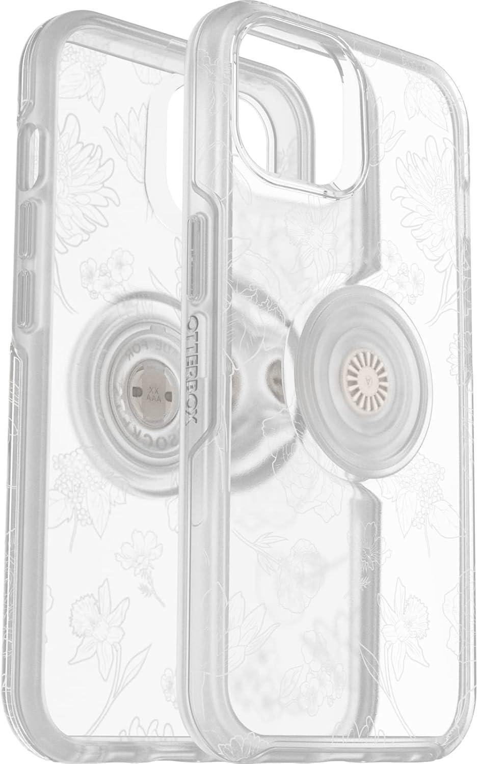 imageOtterBox iPhone 14 amp iPhone 13 Otter Pop Symmetry Series Clear Case Clear Integrated PopSockets PopGrip Slim PocketFriendly Raised Edges Protect Camera amp ScreenFlower of Month