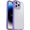 OtterBox iPhone 14 Pro (ONLY) Prefix Series Case – STARDUST (Clear/Glitter), ultra-thin, pocket-friendly, raised edges protect camera & screen, wireless charging compatible(Puple)