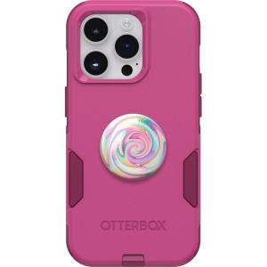 Bundle: Otterbox Commuter Series Case for SERIES Case for iPhone 14 PRO – (INTO THE FUCHSIA) + PopSockets PopGrip – (JAWBREAKER GLOSS)