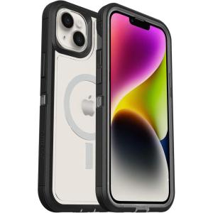 OtterBox iPhone 14 Plus Defender Series XT Case – Black Crystal, screenless, Rugged, Snaps to MagSafe, Lanyard Attachment