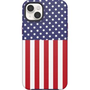 OtterBox iPhone 14 Plus Symmetry Series+ Case – AMERICAN FLAG, Ultra-Sleek, Snaps to MagSafe, Raised Edges Protect Camera & Screen(American Flag)