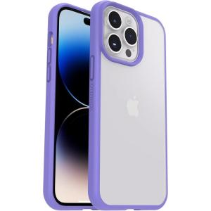 OtterBox iPhone 14 Pro (ONLY) Prefix Series Case – STARDUST (Clear/Glitter), ultra-thin, pocket-friendly, raised edges protect camera & screen, wireless charging compatible(Puple)
