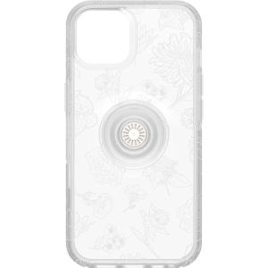 OtterBox iPhone 14 & iPhone 13 Otter + Pop Symmetry Series Clear Case – Clear, Integrated PopSockets PopGrip, Slim, Pocket-Friendly, Raised Edges Protect Camera & Screen(Flower of Month)