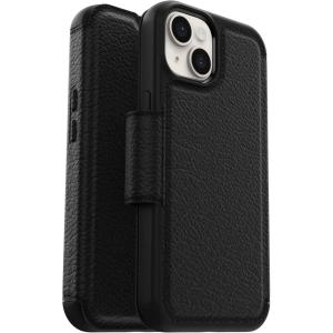 OtterBox iPhone 14 & iPhone 13 Strada Series Case – Shadow (Black), Card Holder, Genuine Leather, Pocket-Friendly, Folio case(Black)