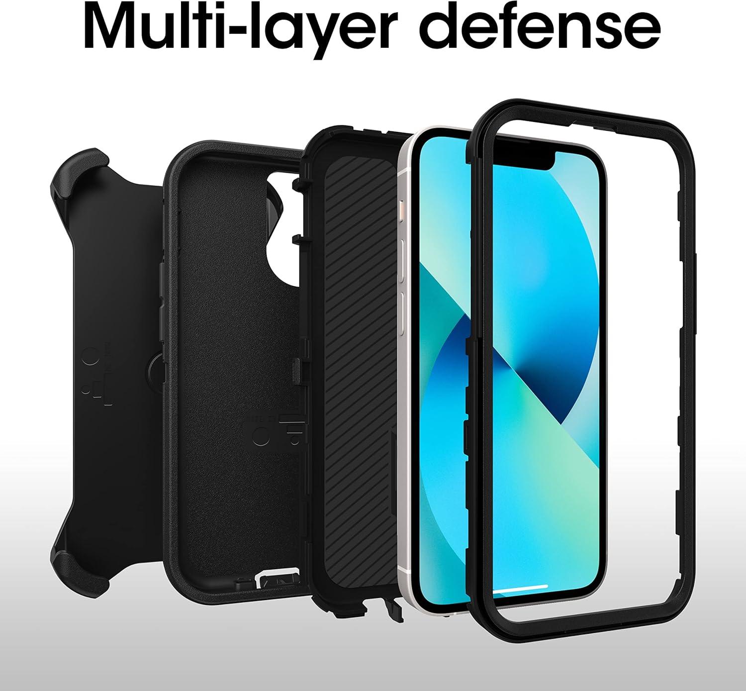 imageOtterBox iPhone 13 mini amp iPhone 12 mini Defender Series Case Black Rugged amp Durable with Port Protection Includes Holster Clip KickstandBlack