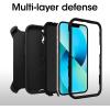 OtterBox iPhone 13 Pro Max & 12 Pro Max Defender Series Case-Single Unit Ships in Polybag, Ideal for Business Customers – BLACK, Rugged & Durable, with Port Protection, Includes Holster Clip Kickstand(iPhone 13)