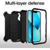 OtterBox iPhone 13 mini & iPhone 12 mini Defender Series Case – Black, Rugged & Durable, with Port Protection, Includes Holster Clip Kickstand(Black)