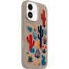 OtterBox iPhone 17 Symmetry Series Cactus Leather Embroidery Case – Cactus Garden – Grey