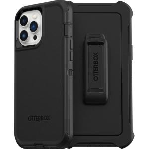 OtterBox iPhone 13 Pro Max & 12 Pro Max Defender Series Case-Single Unit Ships in Polybag, Ideal for Business Customers – BLACK, Rugged & Durable, with Port Protection, Includes Holster Clip Kickstand(iPhone 13 Pro Max / iPhone 12 Pro Max)