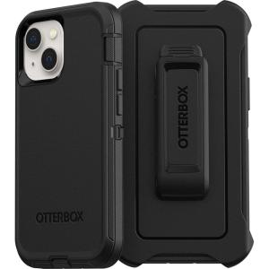 OtterBox iPhone 13 mini & iPhone 12 mini Defender Series Case – Black, Rugged & Durable, with Port Protection, Includes Holster Clip Kickstand(Black)