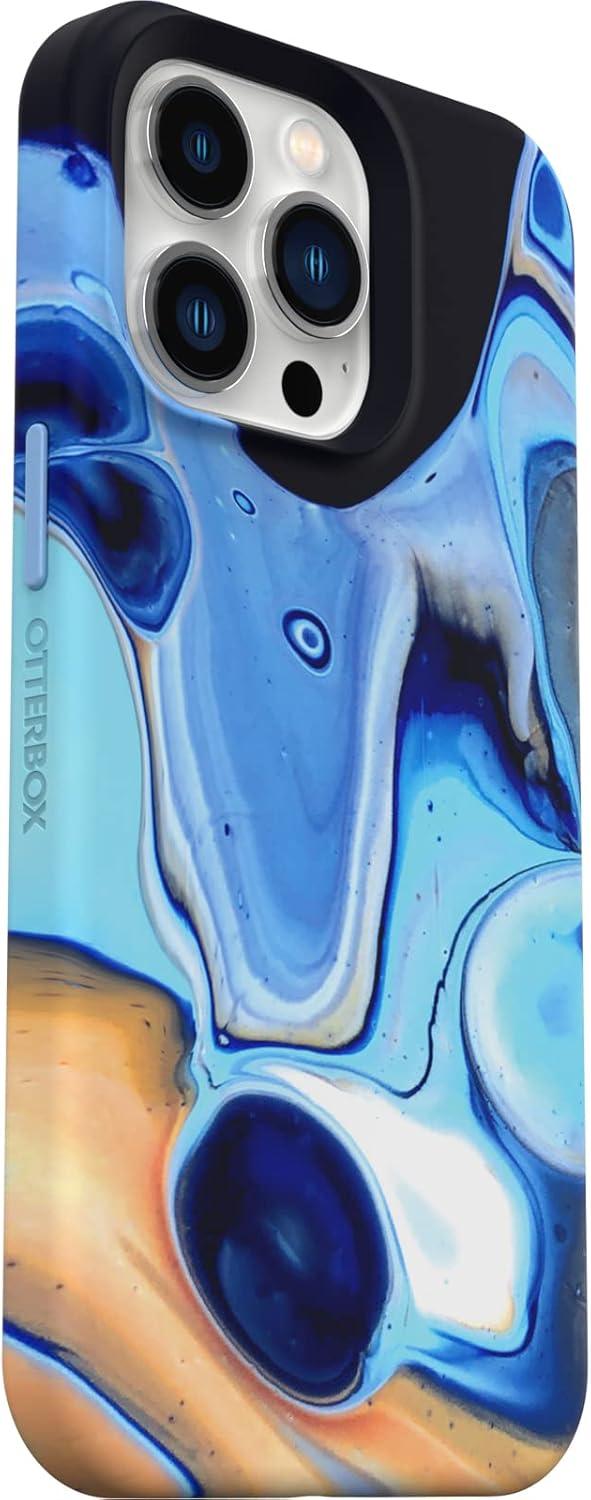 imageOtterBox iPhone 13 Pro Soft Touch Flexible Fashion case Mercury BlueBlack Ultra Slim Colorful Graphic Snaps to Magsafe Raised EdgesBlueBlack