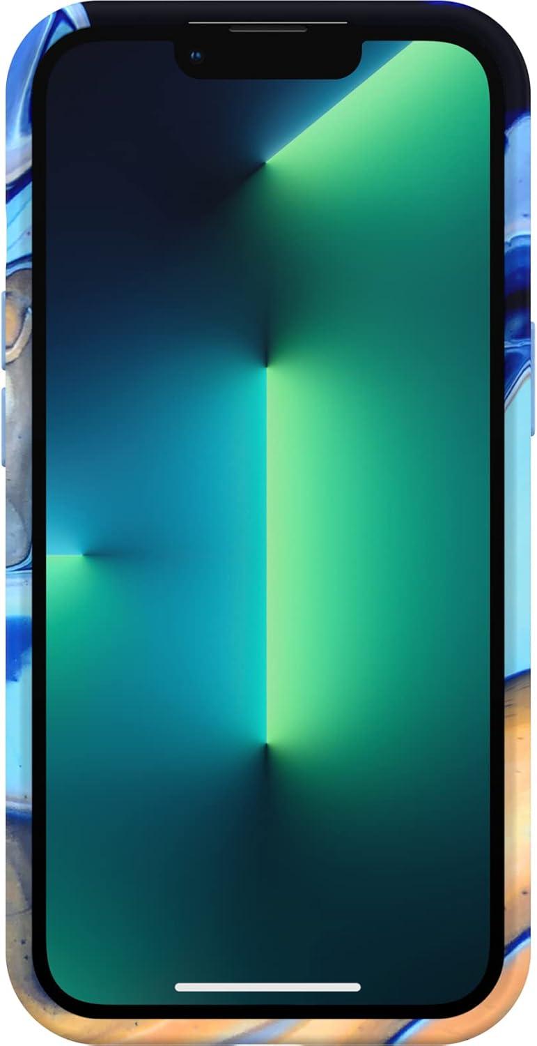 imageOtterBox iPhone 13 Pro Soft Touch Flexible Fashion case Mercury BlueBlack Ultra Slim Colorful Graphic Snaps to Magsafe Raised EdgesBlueBlack