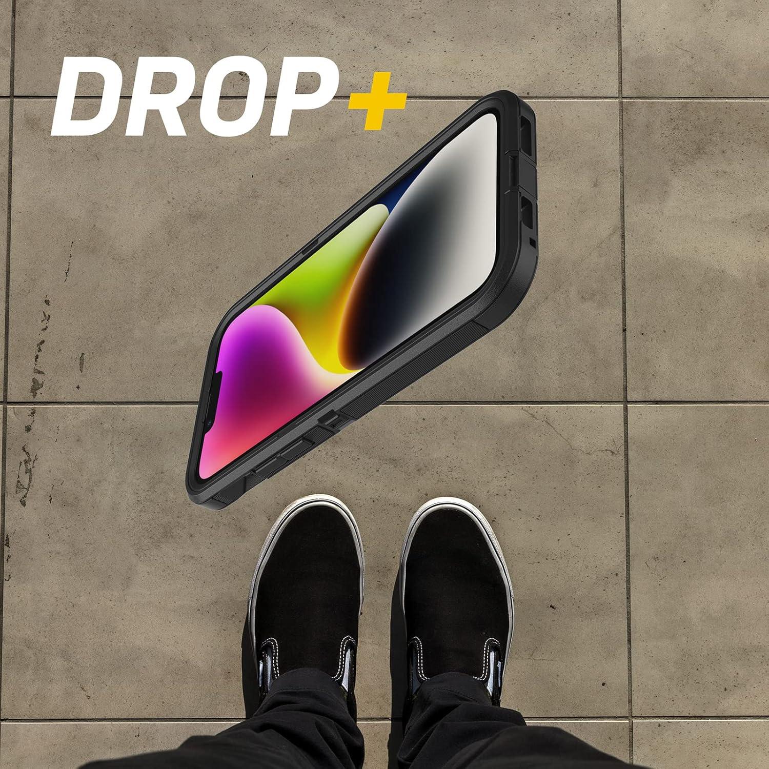 imageOtterBox iPhone 14 Plus Defender Series XT Case Black Screenless Rugged Snaps to MagSafe Lanyard Attachment