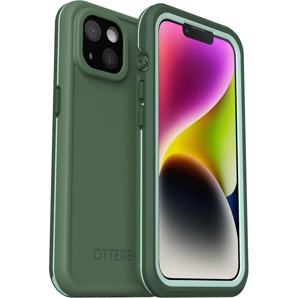 imageOtterBox FR Series Waterproof Case with MagSafe Designed by LifeProof for iPhone 14 Plus  Dauntless Green