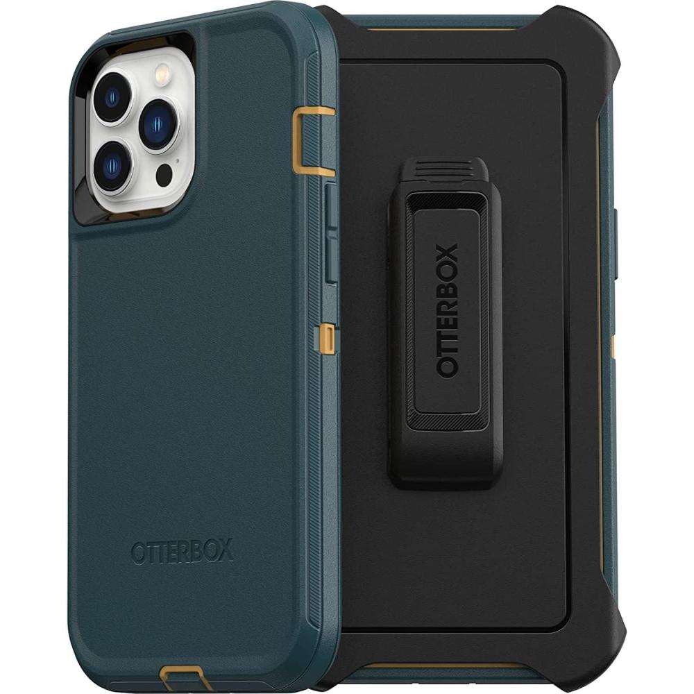 imageOtterBox iPhone 13 Pro Max amp iPhone 12 Pro Max Defender Series Case  Hunter Green Rugged amp Durable with Port Protection Includes Holster Clip Kickstand