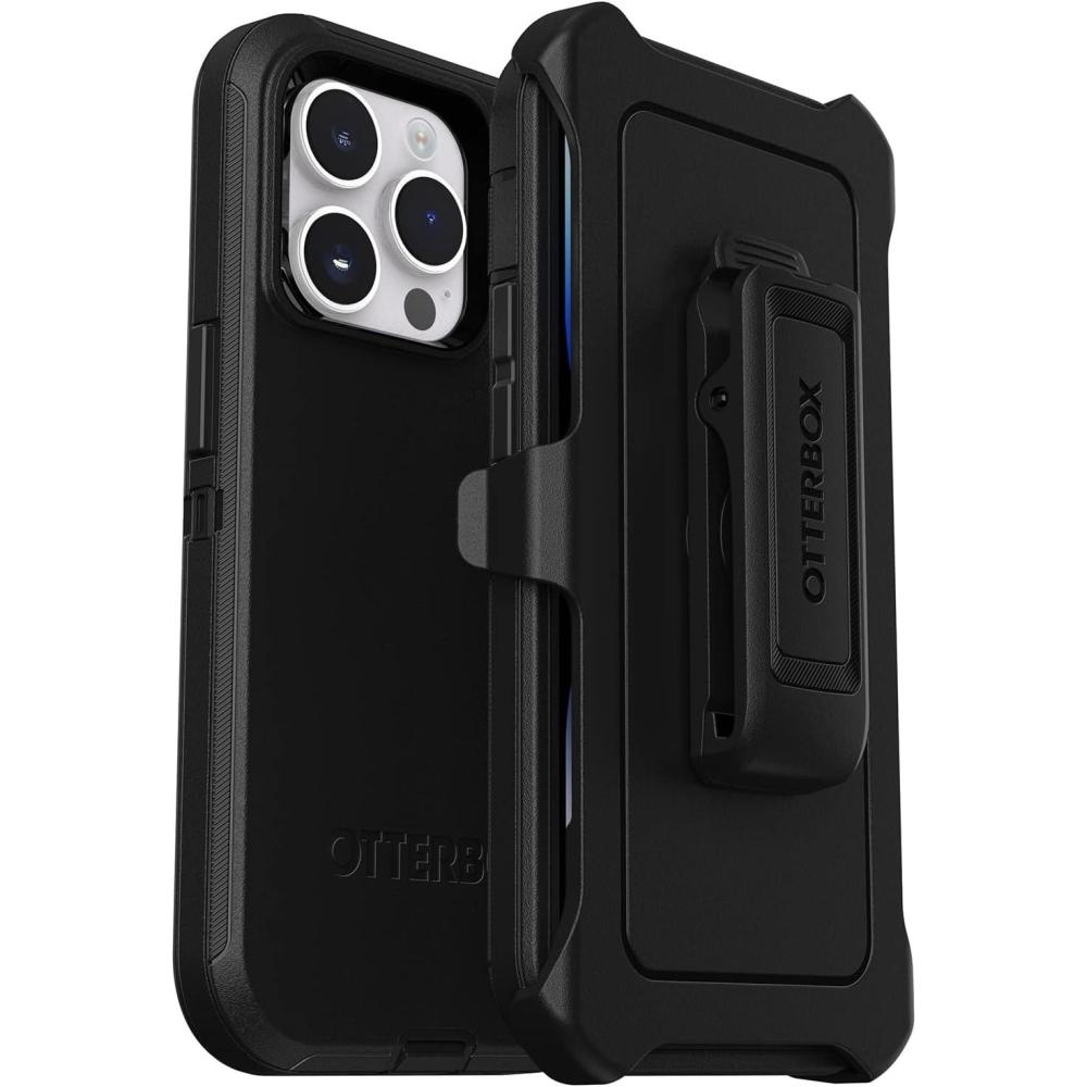 imageOtterBox iPhone 14 Pro ONLY Defender Series Case Black Rugged amp Durable with Port Protection Includes Holster Clip Kickstand