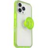 OtterBox iPhone 13 Pro Otter + Pop Symmetry Series Case – Black, Integrated PopSockets PopGrip, Slim, Pocket-Friendly, Raised Edges Protect Camera & Screen(Limelight (Clear/Green))