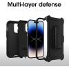 OtterBox iPhone 14 Pro (ONLY) Defender Series Case – Black, Rugged & Durable, with Port Protection, Includes Holster Clip Kickstand