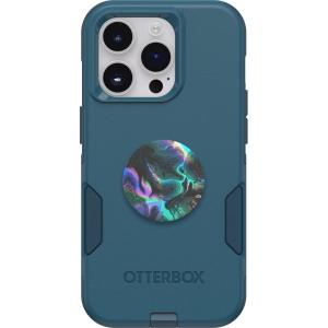 OtterBox Bundle Commuter Series Case for iPhone 14 PRO – (Don’t BE Blue) + PopSockets PopGrip – (Oil Agate)