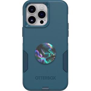 OtterBox Bundle Commuter Series Case for iPhone 14 PRO MAX – (Don’t BE Blue) + PopSockets PopGrip – (Clear)(Oil Agate)