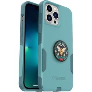 OtterBox Bundle Commuter Series for iPhone 12/13 PRO MAX – (RIVETING Way) + PopSockets PopGrip – (BEE Boho)