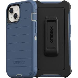 OtterBox Defender Series Screenless Edition Case for iPhone 13 (Only) – Holster Clip Included – Microbial Defense Protection – Non-Retail Packaging – Black(Fort Blue)