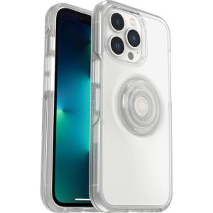 OtterBox iPhone 13 Pro Otter + Pop Symmetry Series Case – Black, Integrated PopSockets PopGrip, Slim, Pocket-Friendly, Raised Edges Protect Camera & Screen(Clear)