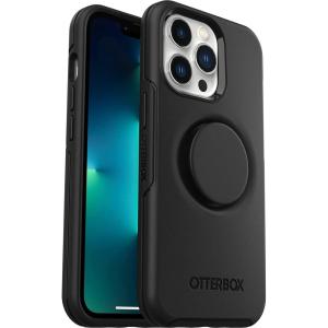 OtterBox iPhone 13 Pro Otter + Pop Symmetry Series Case – Black, Integrated PopSockets PopGrip, Slim, Pocket-Friendly, Raised Edges Protect Camera & Screen(Black)