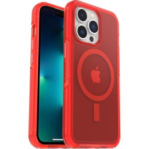 OtterBox iPhone 13 Pro Symmetry Series+ Case – American Flag, Ultra-Sleek, Snaps to MagSafe, Raised Edges Protect Camera & Screen(Red/Clear)