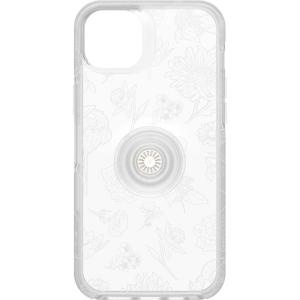 OtterBox iPhone 14 Plus Otter + Pop Symmetry Series Case – Black, Integrated PopSockets PopGrip, Slim, Pocket-Friendly, Raised Edges Protect Camera & Screen(Clear)