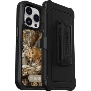 OtterBox iPhone 14 Pro (ONLY) Defender Series Case – Realtree Edge (Blaze Orange/Black/RT Edge), Rugged & Durable, with Port Protection, Includes Holster Clip Kickstand