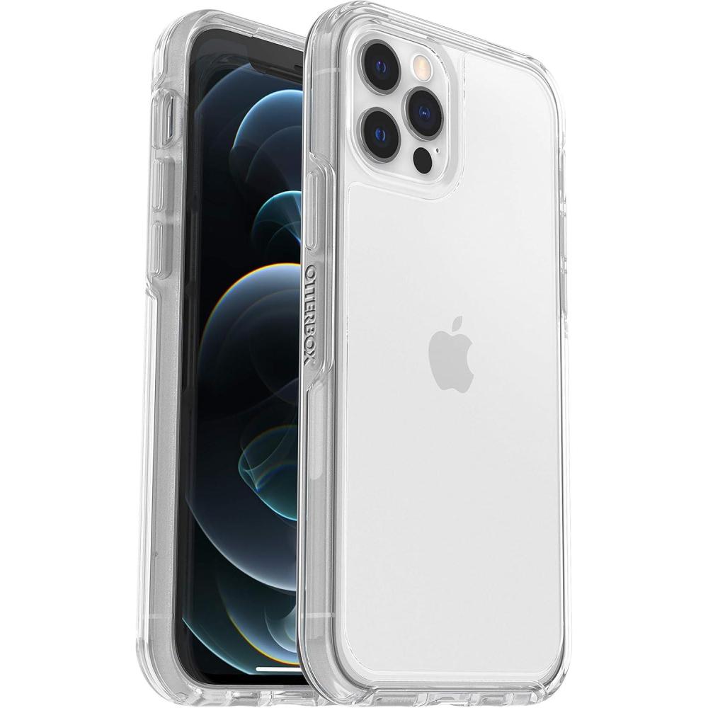 imageOtterBox iPhone 12 and 12 Pro Symmetry Series Case Single Unit Ships in Polybag Ideal for Business Customers CLEAR ultrasleek wireless charging compatible raised edges protect camera amp screenClear