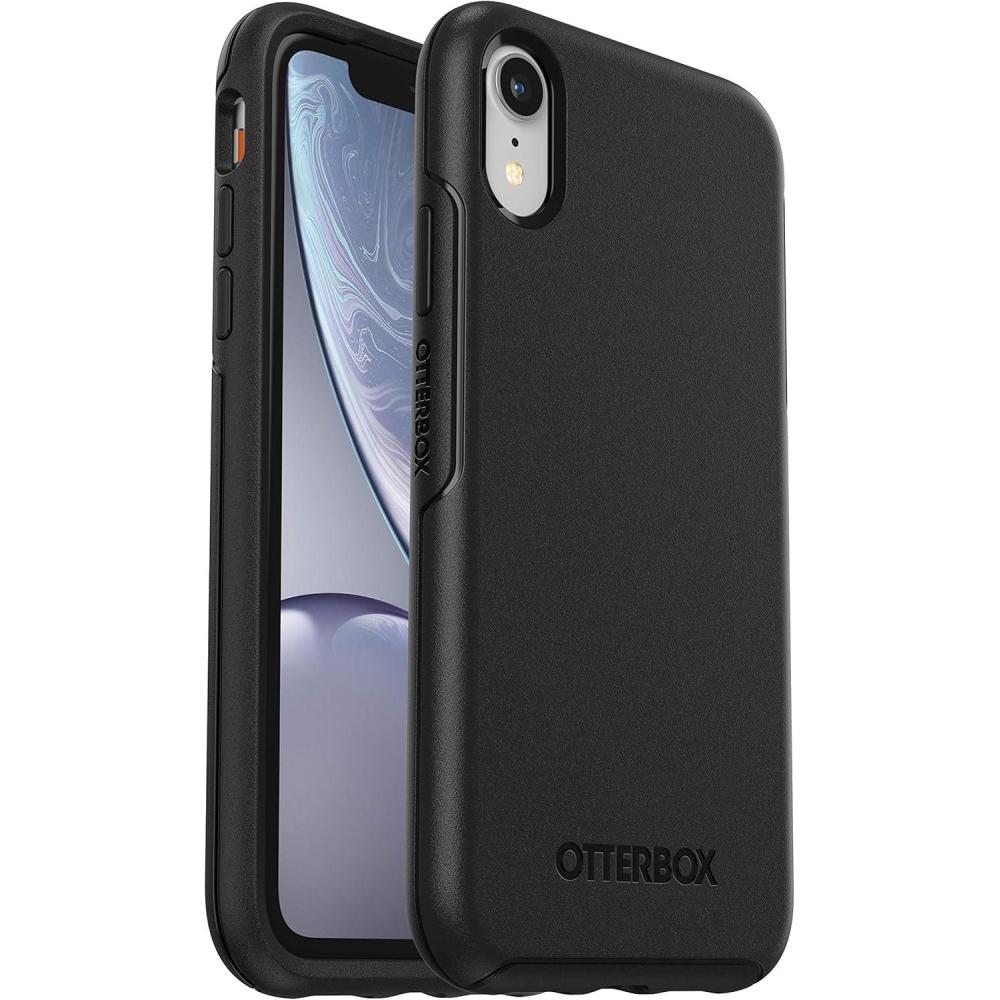 imageOtterBox iPhone XR NonretailShips in Polybag Symmetry Series Case NonretailShips in Polybag BLACK ultrasleek wireless charging compatible raised edges protect camera amp screen