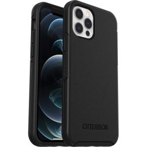 OtterBox iPhone 12 and 12 Pro Symmetry Series Case – Single Unit Ships in Polybag, Ideal for Business Customers – CLEAR, ultra-sleek, wireless charging compatible, raised edges protect camera & screen(Black)